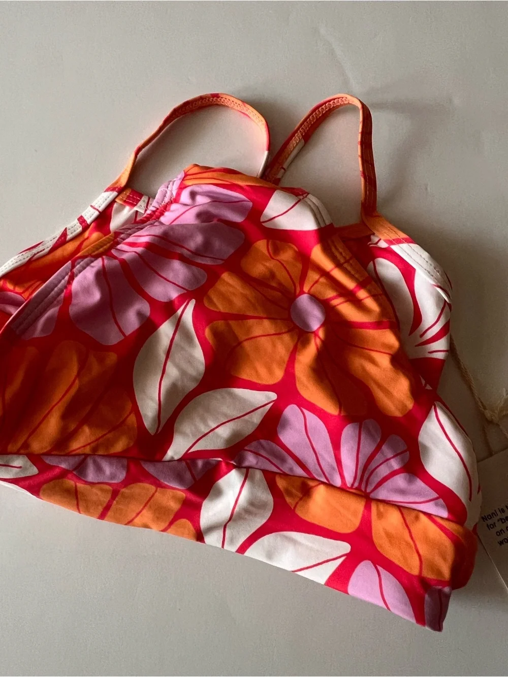 Kids Floral Two-Piece Bikini - Pink & Orange